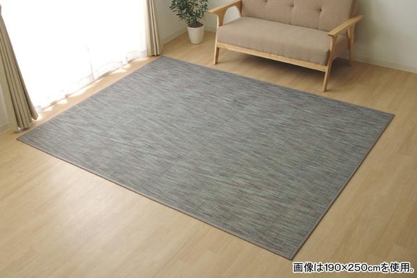 バンブー ラグマット/絨毯 〔グリーン 約190×190cm〕 竹製 無地 抗菌作用 高耐久性 〔リビング〕〔代引不可〕の通販は