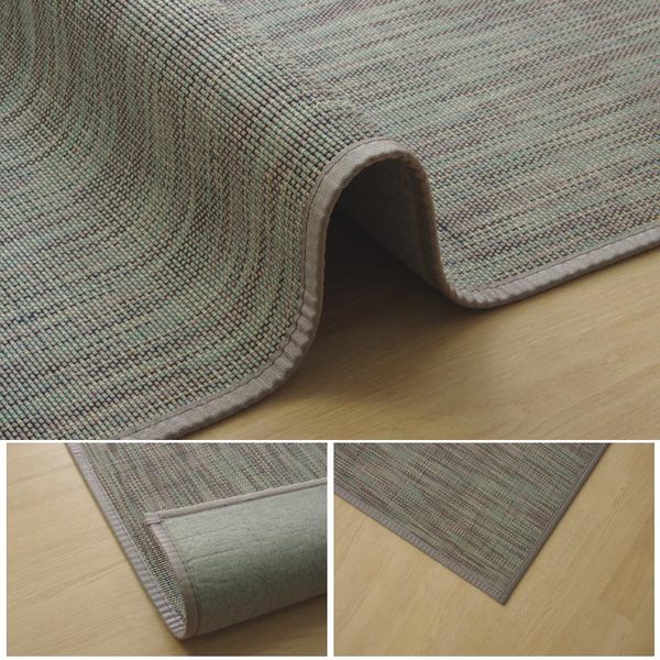バンブー ラグマット/絨毯 〔グリーン 約190×190cm〕 竹製 無地 抗菌作用 高耐久性 〔リビング〕〔代引不可〕の通販は