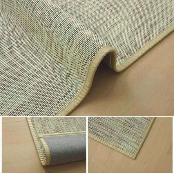 バンブー ラグマット/絨毯 〔グリーン 約190×190cm〕 竹製 無地 抗菌作用 高耐久性 〔リビング〕〔代引不可〕の通販は