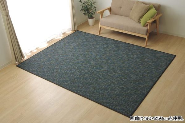 バンブー ラグマット/絨毯 〔グリーン 約190×190cm〕 竹製 無地 抗菌作用 高耐久性 〔リビング〕〔代引不可〕の通販は