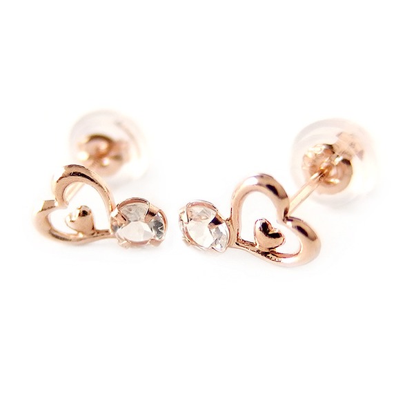 ピアス ブルームーンストーン K18 ピンクゴールド ハートモチーフ〔代引不可〕の通販は