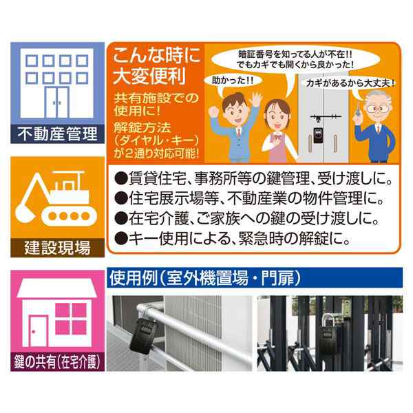 キーボックス/鍵収納 〔緊急解除キー付き〕 75mm×180mm×32mm 『2WAY キーストック』 〔オフィス 事務所〕〔代引不可〕の通販は
