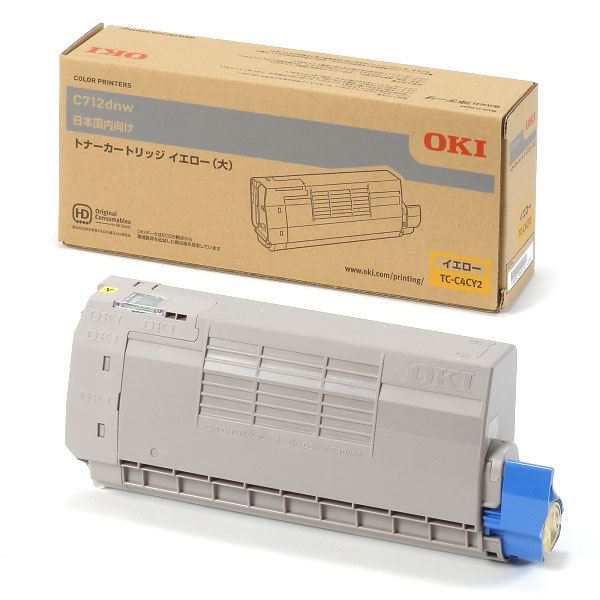 （まとめ） 〔純正品〕 OKI TC-C4CY2 トナーカートリッジ イエロー 大 〔×3セット〕〔代引不可〕