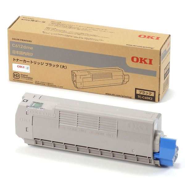 （まとめ） 〔純正品〕 OKI TC-C4DK2 トナーカートリッジ ブラック 大 〔×3セット〕〔代引不可〕