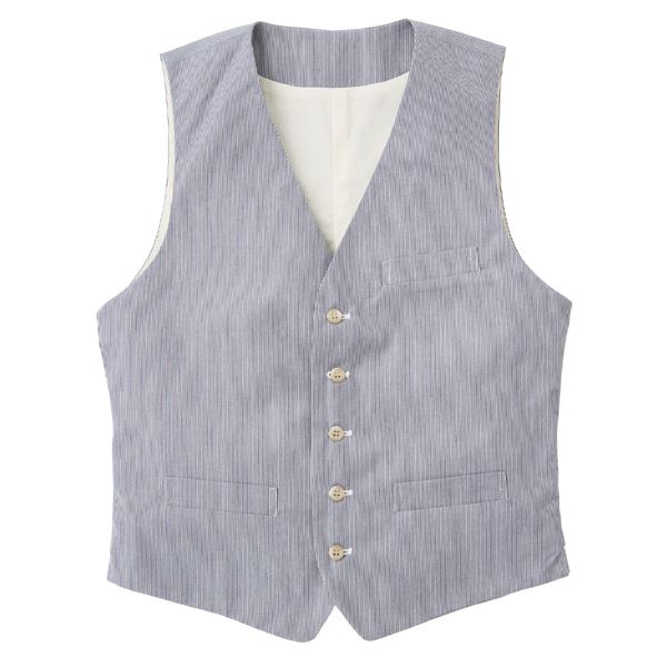 男女兼用ストライプベスト ホワイト Mサイズ KMV2791-21 白