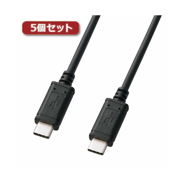 5個セット サンワサプライ USB2.0TypeCケーブル KU-CC20X5〔代引不可〕