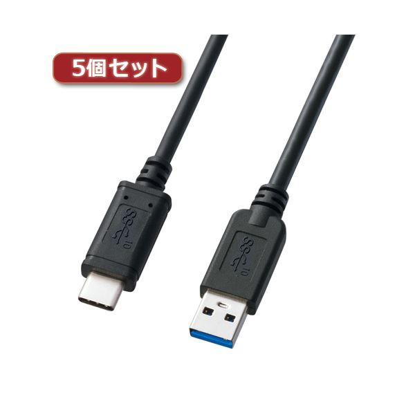 5個セット サンワサプライ USB3.1Gen2TypeC-Aケーブル KU31-CA10X5〔代引不可〕