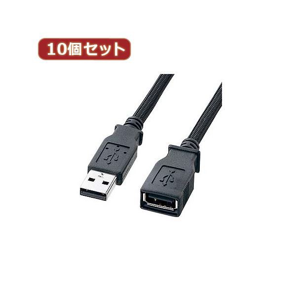 10個セット サンワサプライ ナイロンメッシュUSB2.0ケーブル KU20-NM20ENK KU20-NM20ENKX10〔代引不可〕