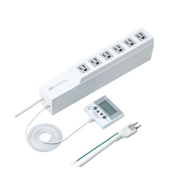 サンワサプライ 医用接地プラグ付き電源タップ ホワイト TAP-HPM4-3W送料込み 医療施設でも安心して使える医用接地プラグ付き抜け止め電源タップを