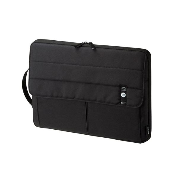 （まとめ） サンワサプライ カジュアルPCインナーケース（13.3型ワイド） IN-CA13BK 〔×2セット〕〔代引不可〕の通販は 6,200円