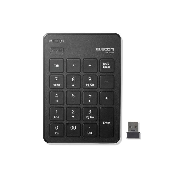 エレコム 無線テンキーパッド／パンタグラフ／薄型／ブラック TK-TDP019BK〔代引不可〕の通販は 6,047円