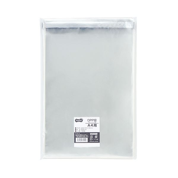 （まとめ） TANOSEE OPP袋 フタ・テープ付A4用 225×310+40mm 1パック（100枚） 〔×10セット〕〔代引不可〕の通販は
