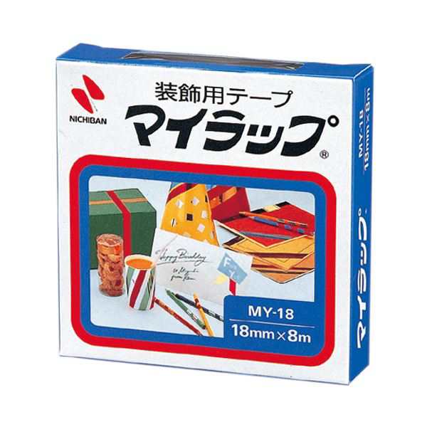 （まとめ） ニチバン 装飾用テープ マイラップ幅18mm×長さ8m 青 MY-184 1巻 〔×30セット〕〔代引不可〕の通販は