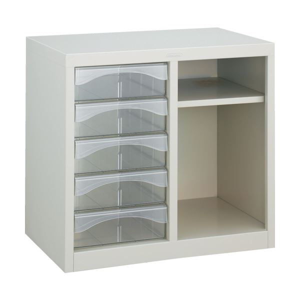 TRUSCO レターケースA4型・棚付コンビ 深型引出し5個 A4-W205T 1台〔代引不可〕の通販は