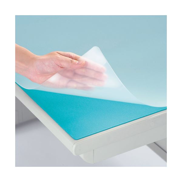 TANOSEE再生透明オレフィンデスクマット ダブル（下敷付） 600×450mm グレー 1セット（5枚） まとめ） TANOSEE 再生透明オレフィンデスクマット ダブル（下敷付