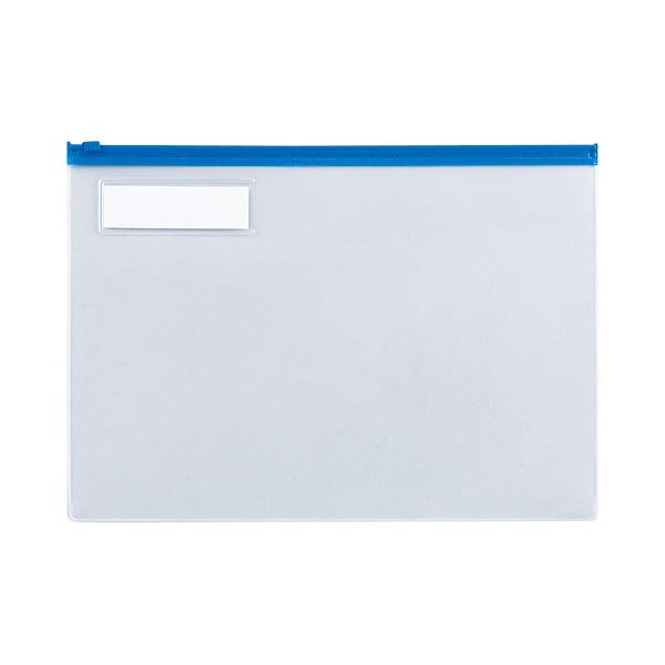 （まとめ）TANOSEE クリヤーケース マチ付A4ヨコ 青 1枚 〔×20セット〕〔代引不可〕の通販は 14,340円