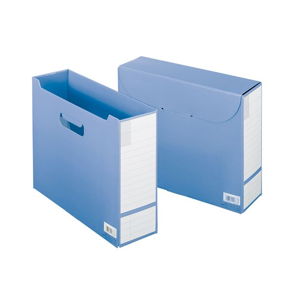 （まとめ）ライオン事務器 フタ付ボックスファイルA4ヨコ 背幅102mm ブルー OL-6 1冊 〔×10セット〕〔代引不可〕の通販はボックスファイル