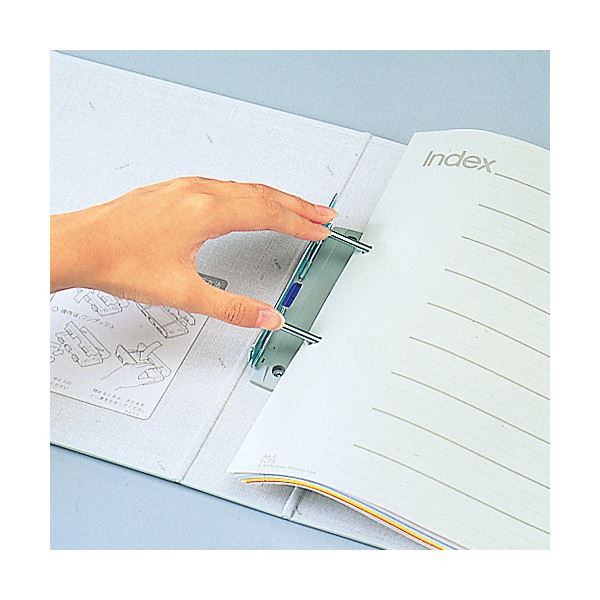 （まとめ）ライオン事務器 パイプ式ファイル(環境)両開き B5タテ 600枚収容 60mmとじ 背幅81mm ブルー No.765RK 1冊 〔×5セット〕〔代引不可〕の通販は