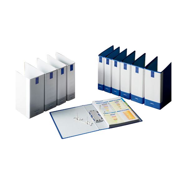 （まとめ）ライオン事務器 パイプ式ファイル(環境)両開き B5タテ 600枚収容 60mmとじ 背幅81mm ブルー No.765RK 1冊 〔×5セット〕〔代引不可〕の通販は