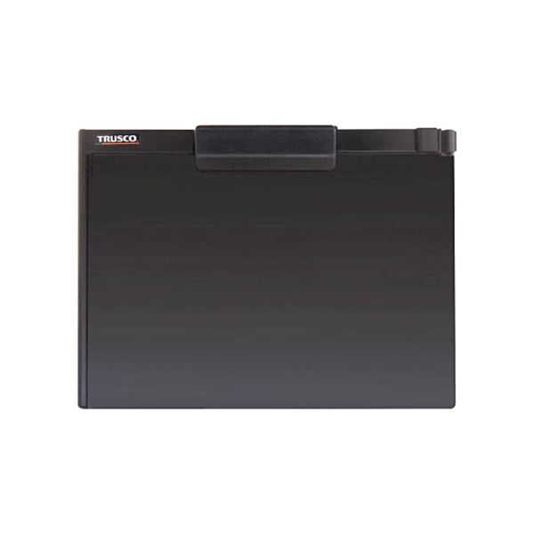 （まとめ）TRUSCOペンホルダー付クリップボード(マグネット付) A4横 黒 TCBM-A4S-BK 1個 〔×10セット〕〔代引不可〕