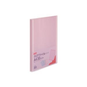 （まとめ）TANOSEE クリアファイル A4タテ30ポケット 背幅17mm ピンク 1セット(10冊) 〔×3セット〕〔代引不可〕の通販は