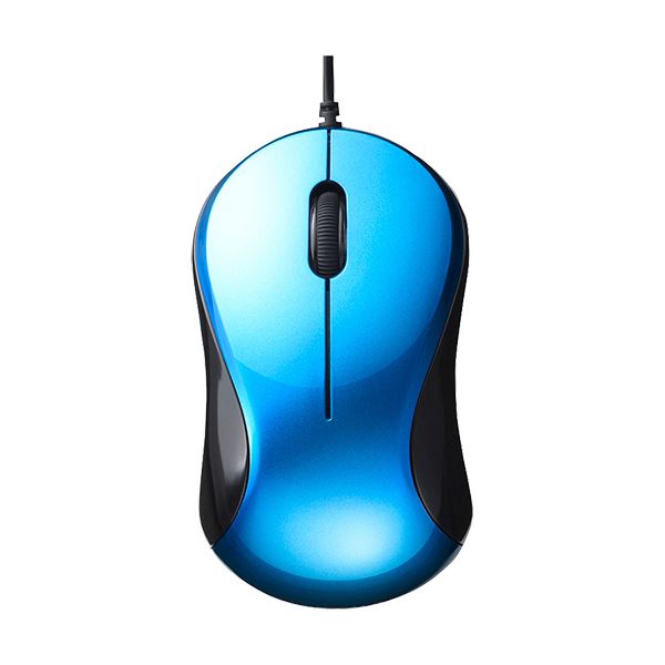 バッファロー 有線 BlueLED 静音3ボタンマウス ブルー BSMBU100BL 1セット(5個)〔代引不可〕