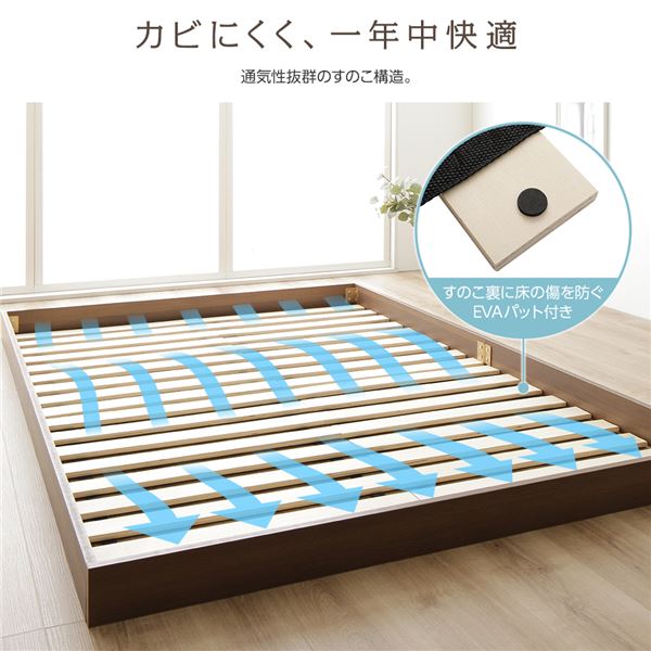 コイルマットレス付き すのこベッド ホワイト ダブル タンスのゲン 27日P15%〜 ベッド マットレス付き すのこベット