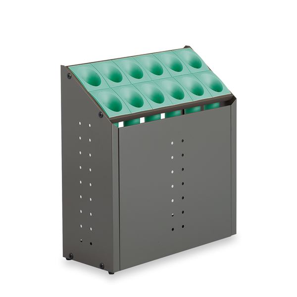 モダン 傘立て 〔C12 グリーン 12本立〕 幅496mm スチール 樹脂製脚付 テラモト 『オブリークアーバン』 〔会社 店舗 玄関〕〔代引不可〕の通販は