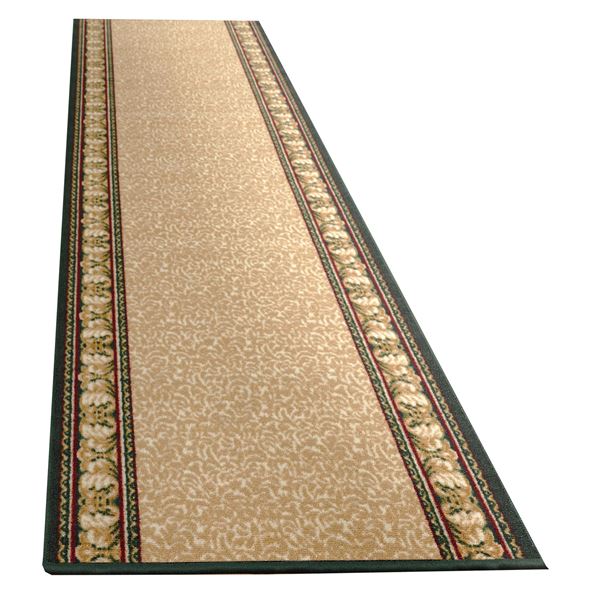 オリエンタル柄 廊下敷き/ラグマット 〔ベージュ 80×700cm〕 長方形 洗える 防滑加工 『アイラス』 〔玄関 キッチン〕〔代引不可〕の通販はその他カーペット・ラグ