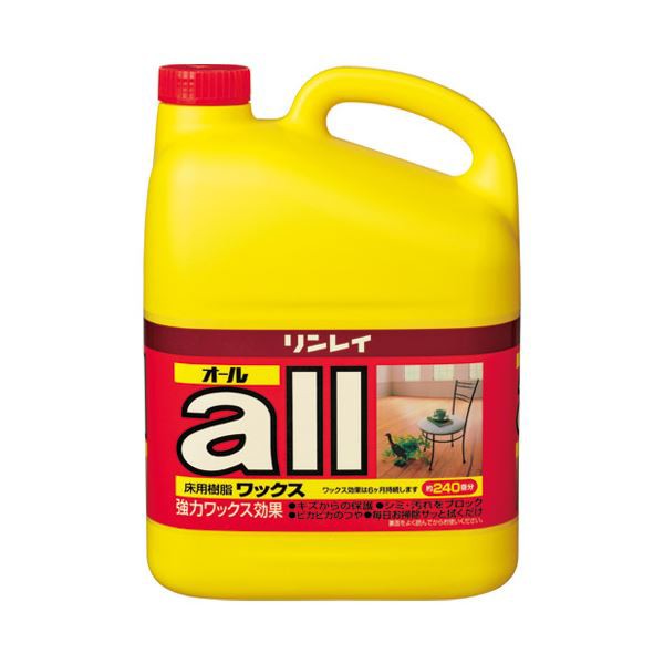 （まとめ） リンレイ 床用樹脂ワックス オール 4L〔×3セット〕〔代引不可〕