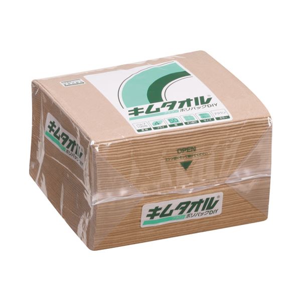 (まとめ）日本製紙クレシア キムタオル ブラウン ポリパックDIY 50枚〔×10セット〕〔代引不可〕の通販は