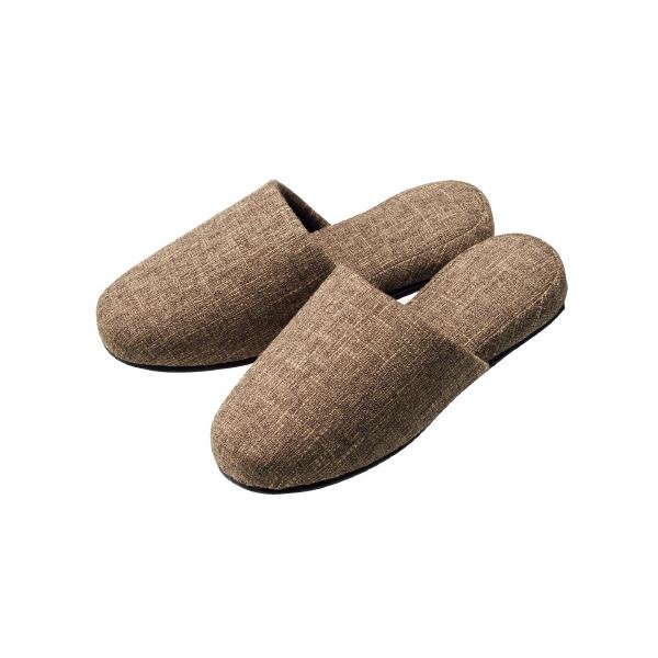 （まとめ）オーミケンシ ネップ柄スリッパ ブラウン〔×30セット〕〔代引不可〕の通販は