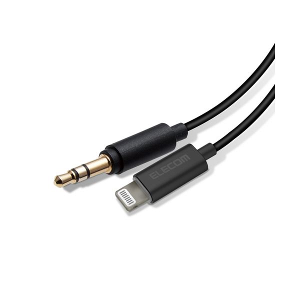 5個セット エレコム AUXケーブル/Lightning-φ3.5オス/スリムデザイン/1.0m/ブラック AX-L35D10BKX5〔代引不可〕の通販は
