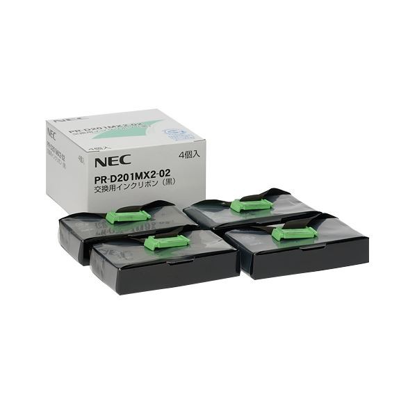 まとめ）NEC 交換用インクリボン 黒 PR-D201MX2-02 1箱(4本)〔×