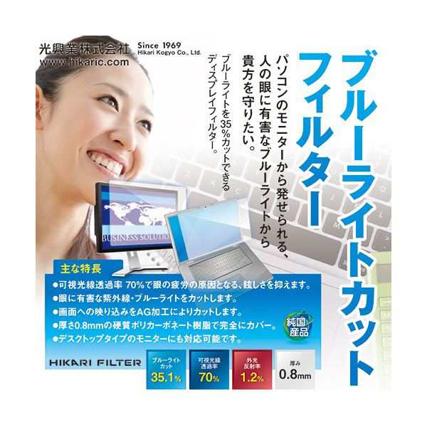 (まとめ）光興業 ブルーライトカットフィルター19.5インチ(16:9)用 LEDW-195 1枚〔×3セット〕〔代引不可〕