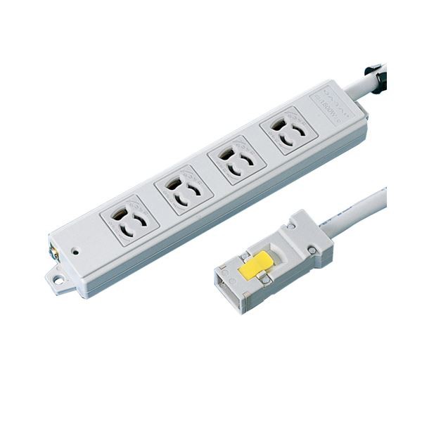 (まとめ）サンワサプライ 工事物件タップ 抜け止めハーネスプラグ付 3P・4個口 5.0m TAP-KH4-5 1個〔×3セット〕〔代引不可〕