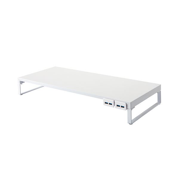 (まとめ）リヒトラブ 机上台 USBハブ付幅590mm 白 A-7334-0 1台〔×3セット〕〔代引不可〕の通販は