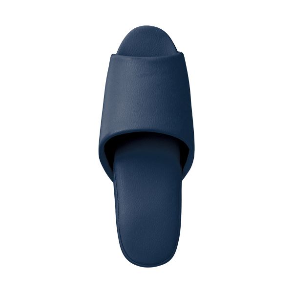 (まとめ）抗菌ビニールレザー調スリッパ（前開き） ダークブルー 10足〔×3セット〕〔代引不可〕の通販は