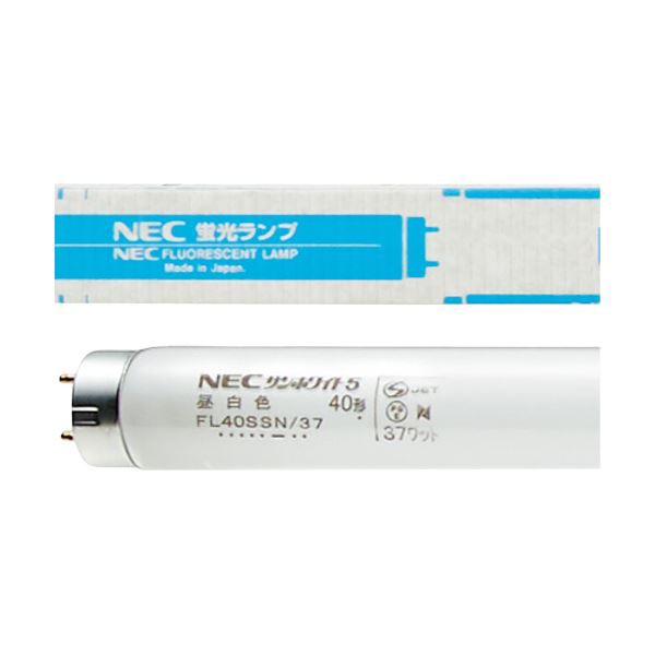 (まとめ）NEC 一般形蛍光ランプ サンホワイト5直管グロースタータ40W形 昼白色 FL40SSN/37 1ケース(25本)〔×3セット〕〔代引不可〕