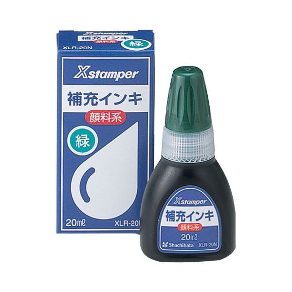 (まとめ）シヤチハタ Xスタンパー 補充インキ顔料系全般用 20ml 緑 XLR-20N 1セット（12個）〔×3セット〕〔代引不可〕の通販は 20,039円