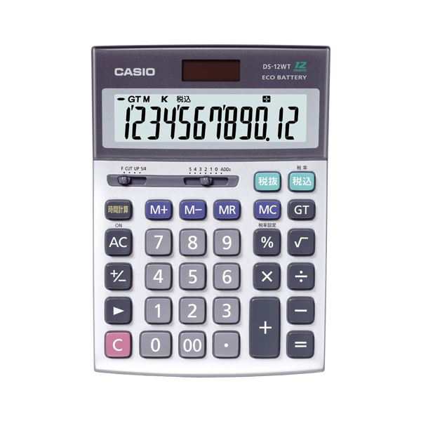 (まとめ）カシオ CASIO 本格実務電卓 12桁 DS-12WT-N 1台〔×3セット〕〔代引不可〕