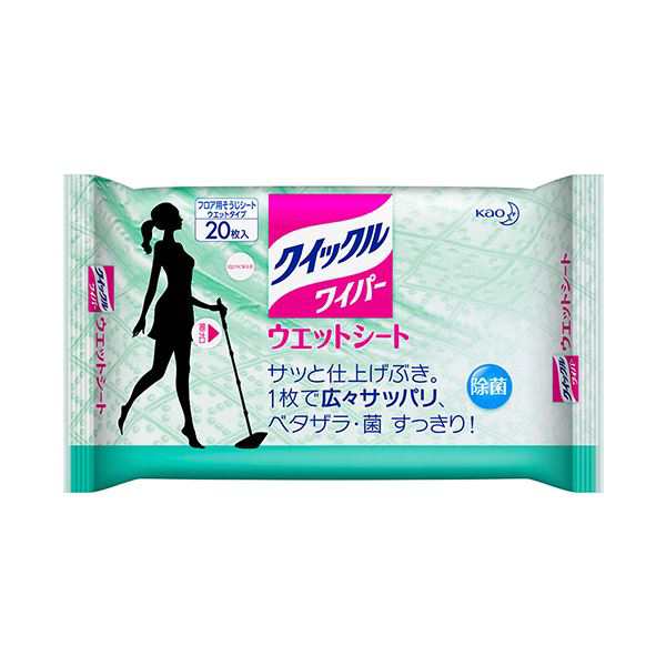 (まとめ) 花王 クイックルワイパー ウエットシート 1セット(60枚：20枚×3パック) 〔×5セット〕〔代引不可〕