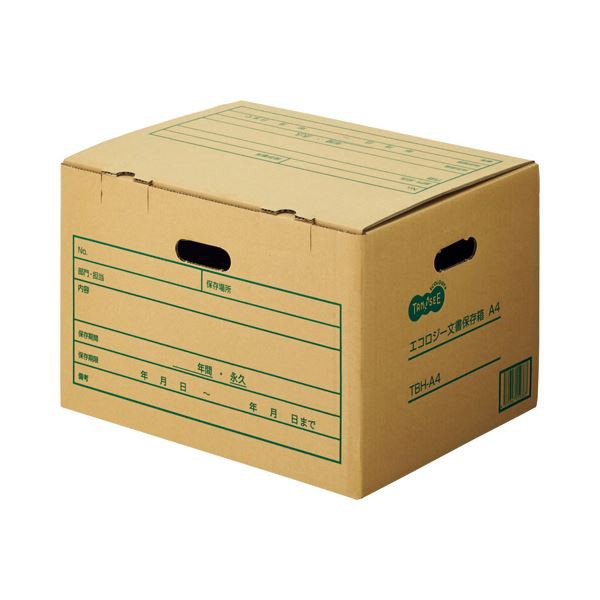 (まとめ) TANOSEE 文書保存箱 A4用 内寸：W416×D320×H264mm 1パック（10個） 〔×5セット〕〔代引不可〕の通販は