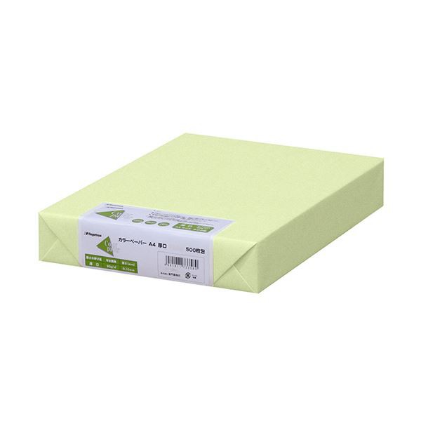 (まとめ) 長門屋商店 Color Paper A4厚口 若草 ナ-3356 1冊(500枚) 〔×5セット〕〔代引不可〕