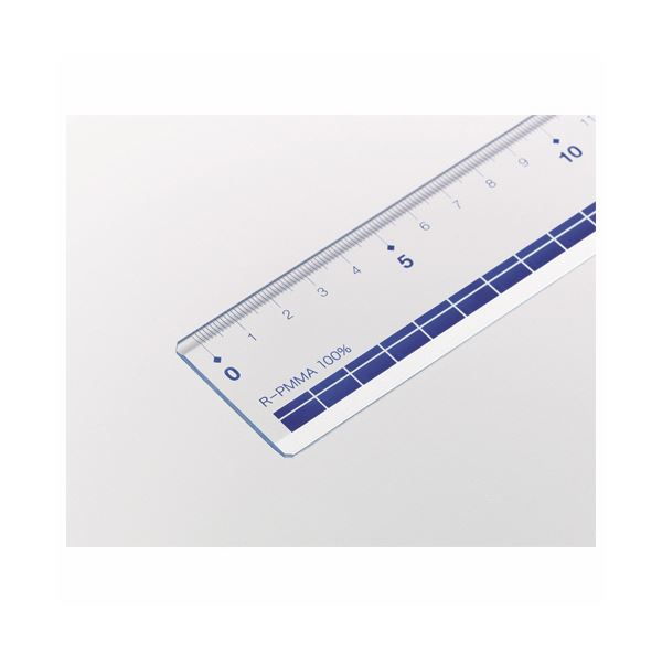 (まとめ) ライオン事務器 再生アクリル直線定規30cm No.10MR 1セット(10本) 〔×5セット〕〔代引不可〕の通販は