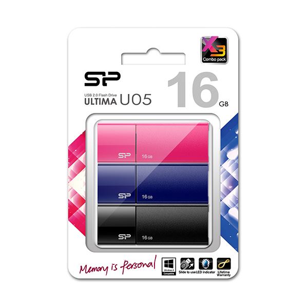 (まとめ) シリコンパワーUSB2.0フラッシュメモリ Ultima U05 16GB SP048GBUF2U05VCM1パック(3個) 〔×5セット〕〔代引不可〕の通販は
