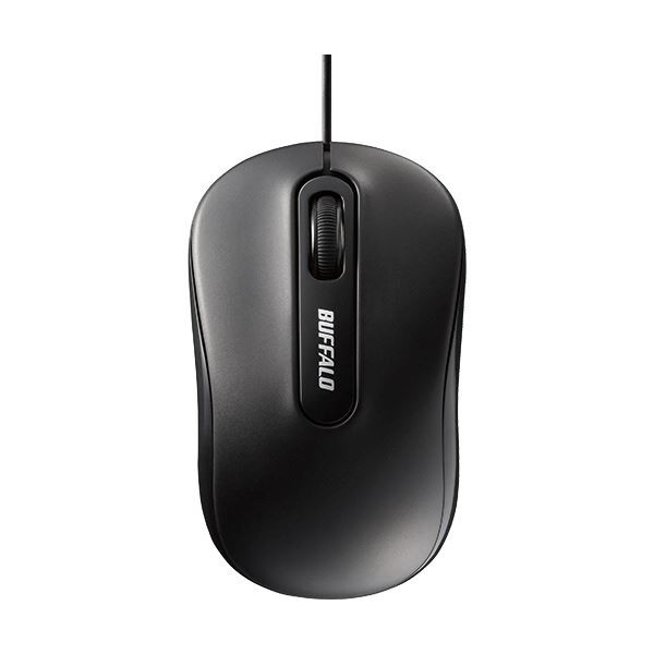 (まとめ) バッファロー 有線 光学式マウス3ボタンタイプ Mサイズ ブラック BSMOU050MBKZ 1個 〔×10セット〕〔代引不可〕の通販は