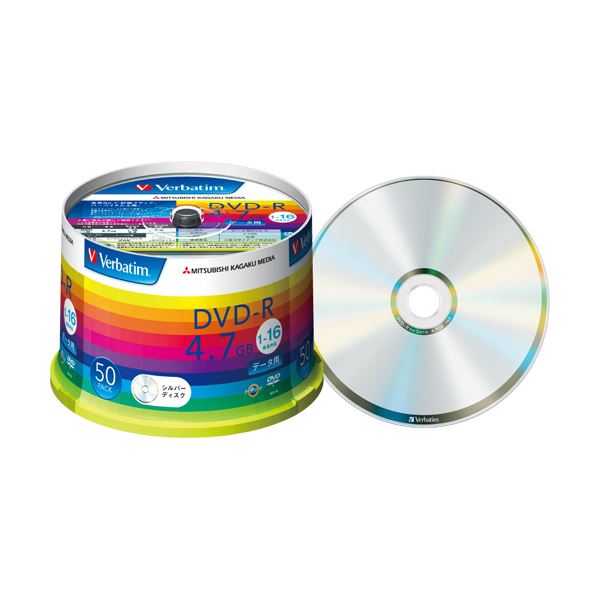 (まとめ) バーベイタム データ用DVD-R4.7GB 16倍速 ブランドシルバー スピンドルケース DHR47J50V1 1パック(50枚) 〔×10セット〕〔代引不可〕の通販は
