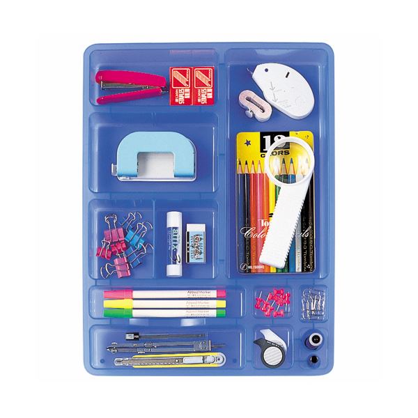 (まとめ) ライオン事務器 デスクイントレーW320×D425×H48mm ブルー CS-58 1個 〔×10セット〕〔代引不可〕の通販は 18,810円