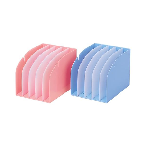 (まとめ) リヒトラブ カルテフォルダースタンド背幅214mm 仕切板4枚付 ピンク HK860-5 1個 〔×10セット〕〔代引不可〕